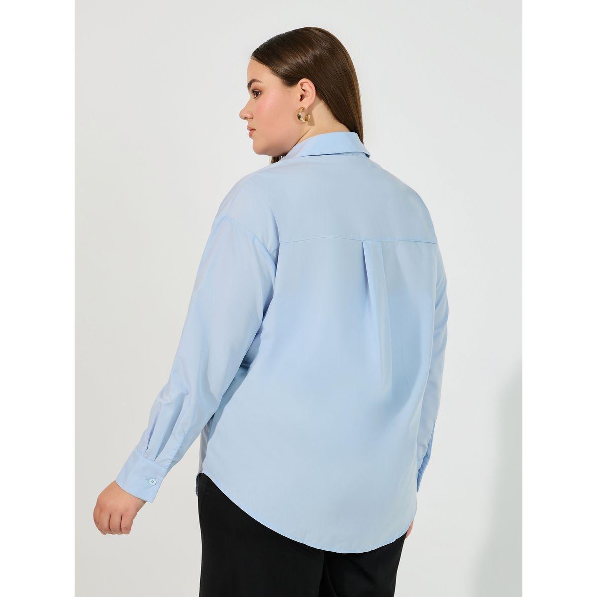 بلوزة فضفاضة بمقاس كبير وطبعة كتابة-women-clothing-shirtsandblouses-shirts-image-2