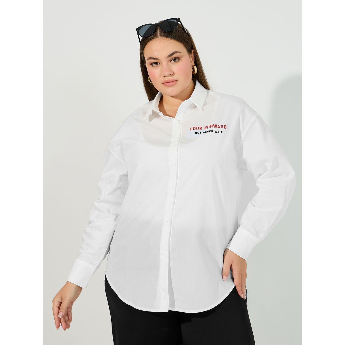 بلوزة فضفاضة بمقاس كبير وطبعة كتابة-women-clothing-shirtsandblouses-shirts-image-3