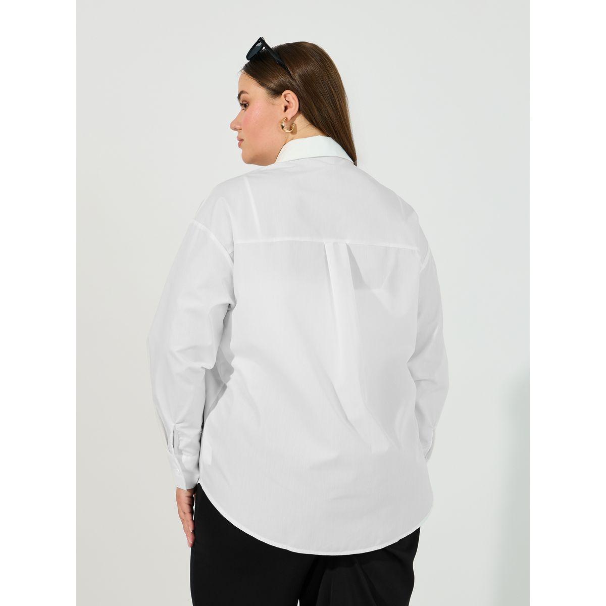 بلوزة فضفاضة بمقاس كبير وطبعة كتابة-women-clothing-shirtsandblouses-shirts-image-5