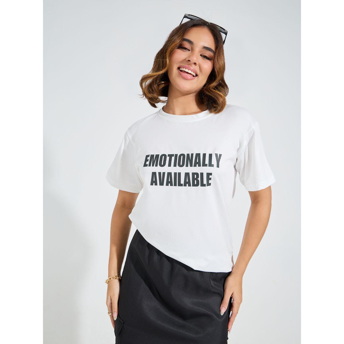 تيشيرت فضفاض مطبع بطبعة كتابة-women-clothing-tshirts-image-1