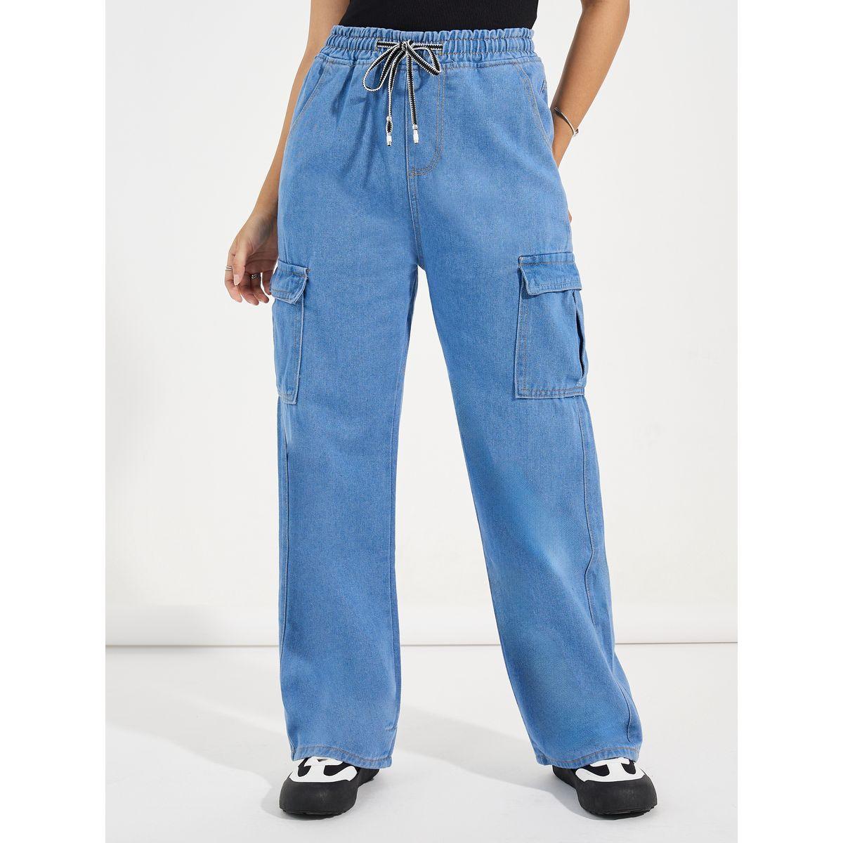 جينز بقصة ارجل مستقيمة وخصر مطاطي-women-clothing-bottoms-jeans-image-2