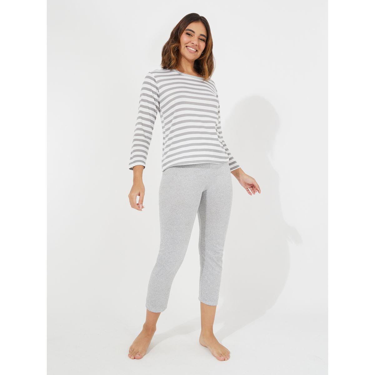 Styli Striped Long Sleeves T-Shirt & Pyjama Set-women-clothing-nightwear-pyjamas-longsets-image-1