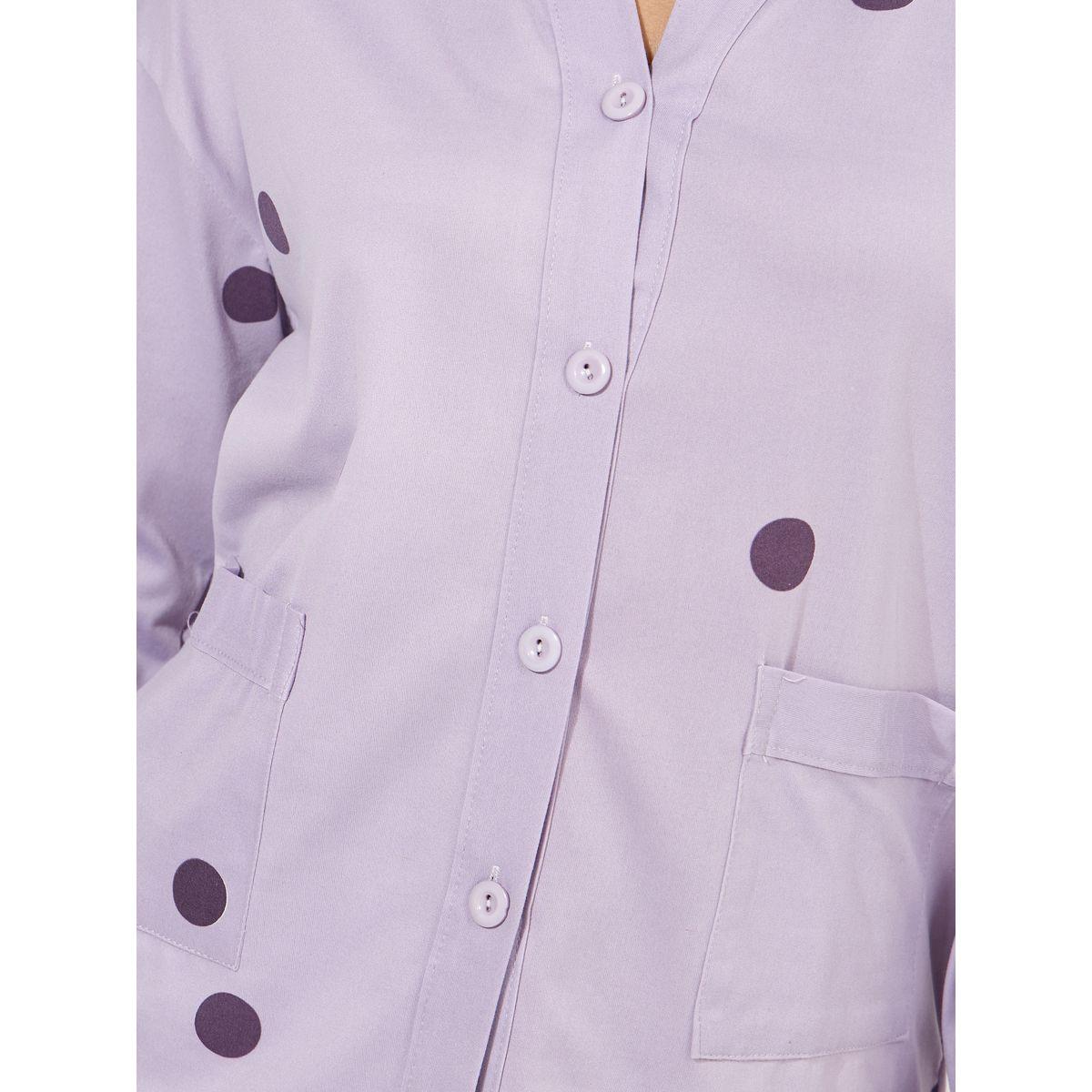 Styli Polka Dot Print Long Sleeve Shirt & Pyjama Set-women-clothing-nightwear-pyjamas-longsets-image-3