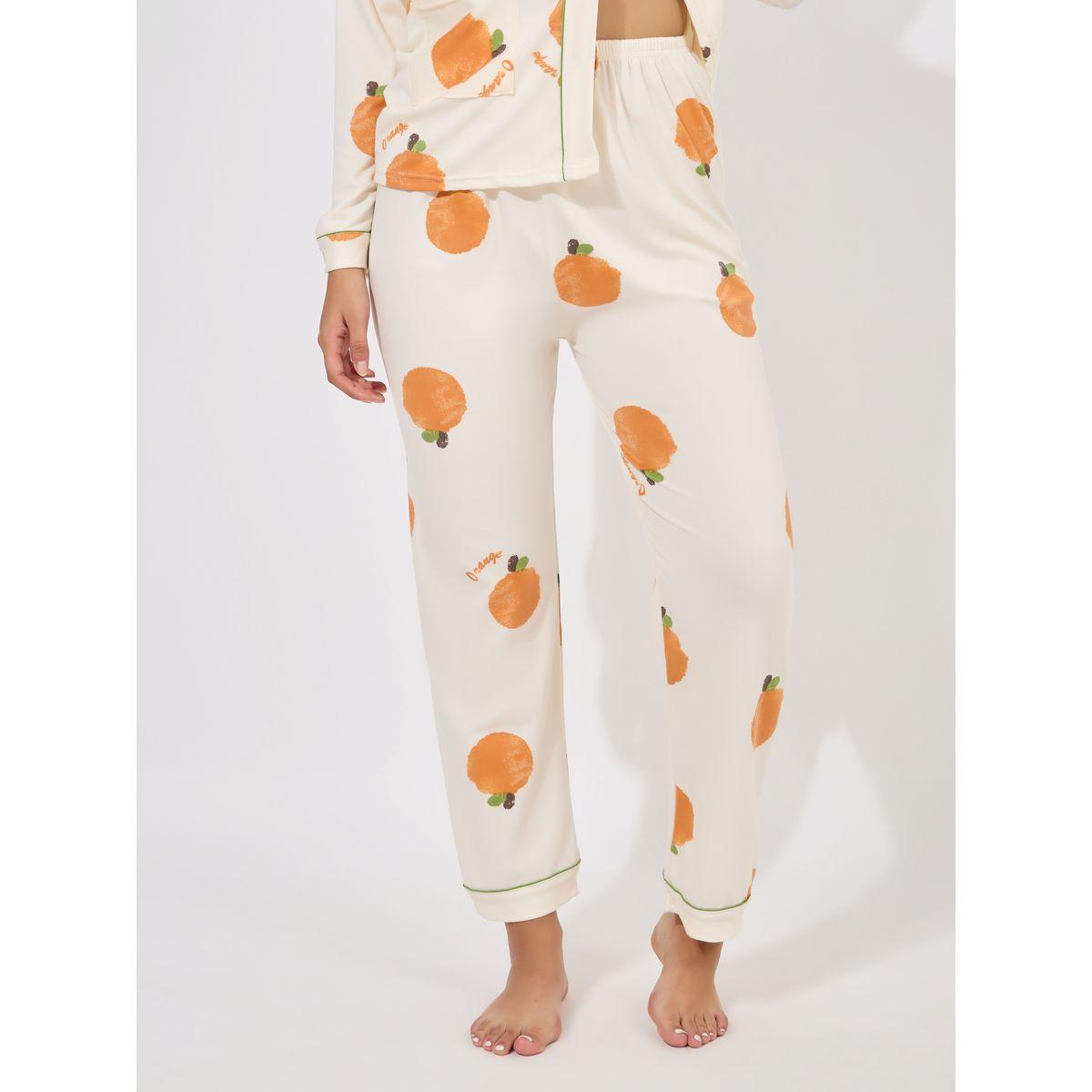 Styli Orange Print Long Sleeve Shirt & Pyjama Set-women-clothing-nightwear-pyjamas-longsets-image-5