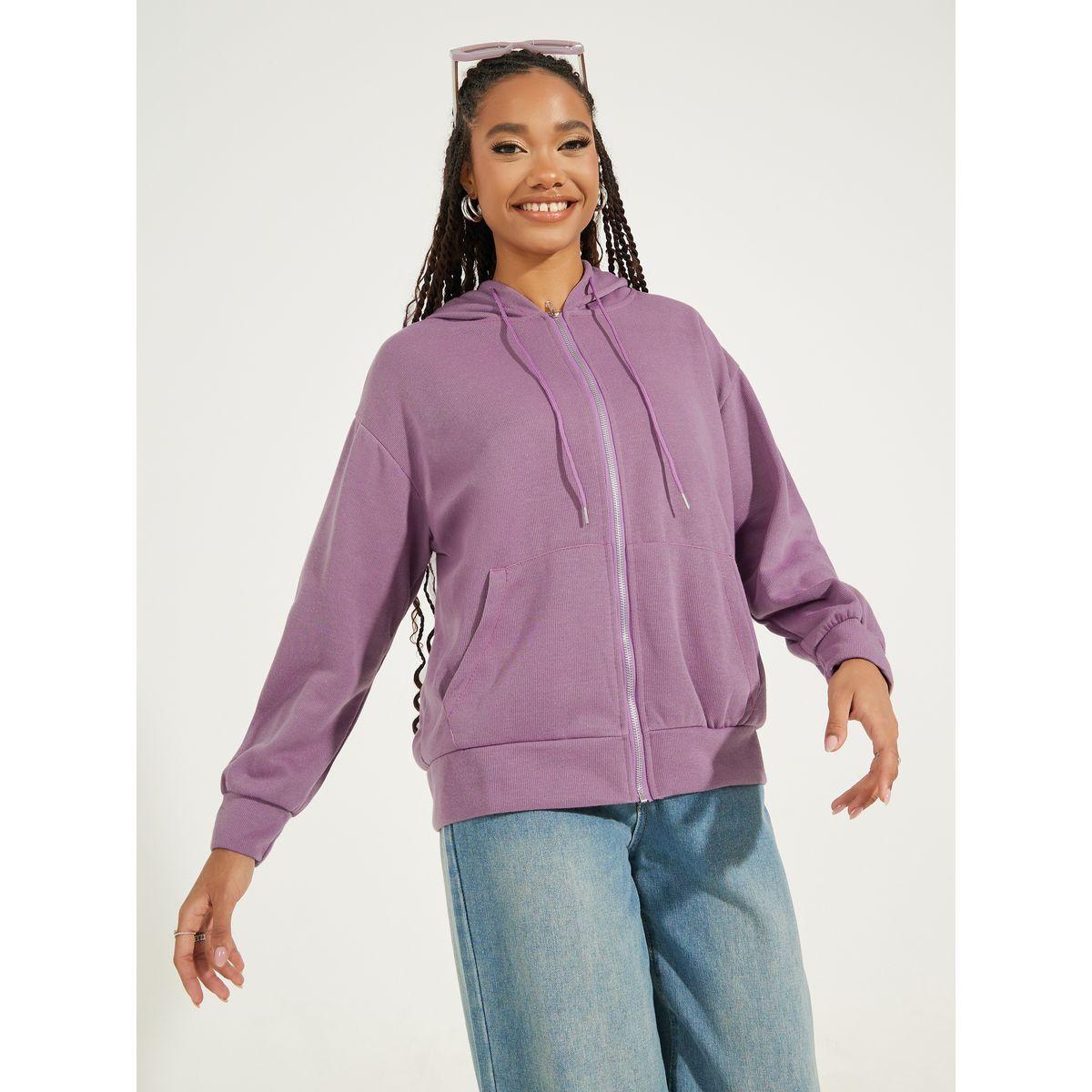 Styli Solid Basic Zip Up Hooded Jacket-women-winterwear-coatsandjackets-jackets-image-3