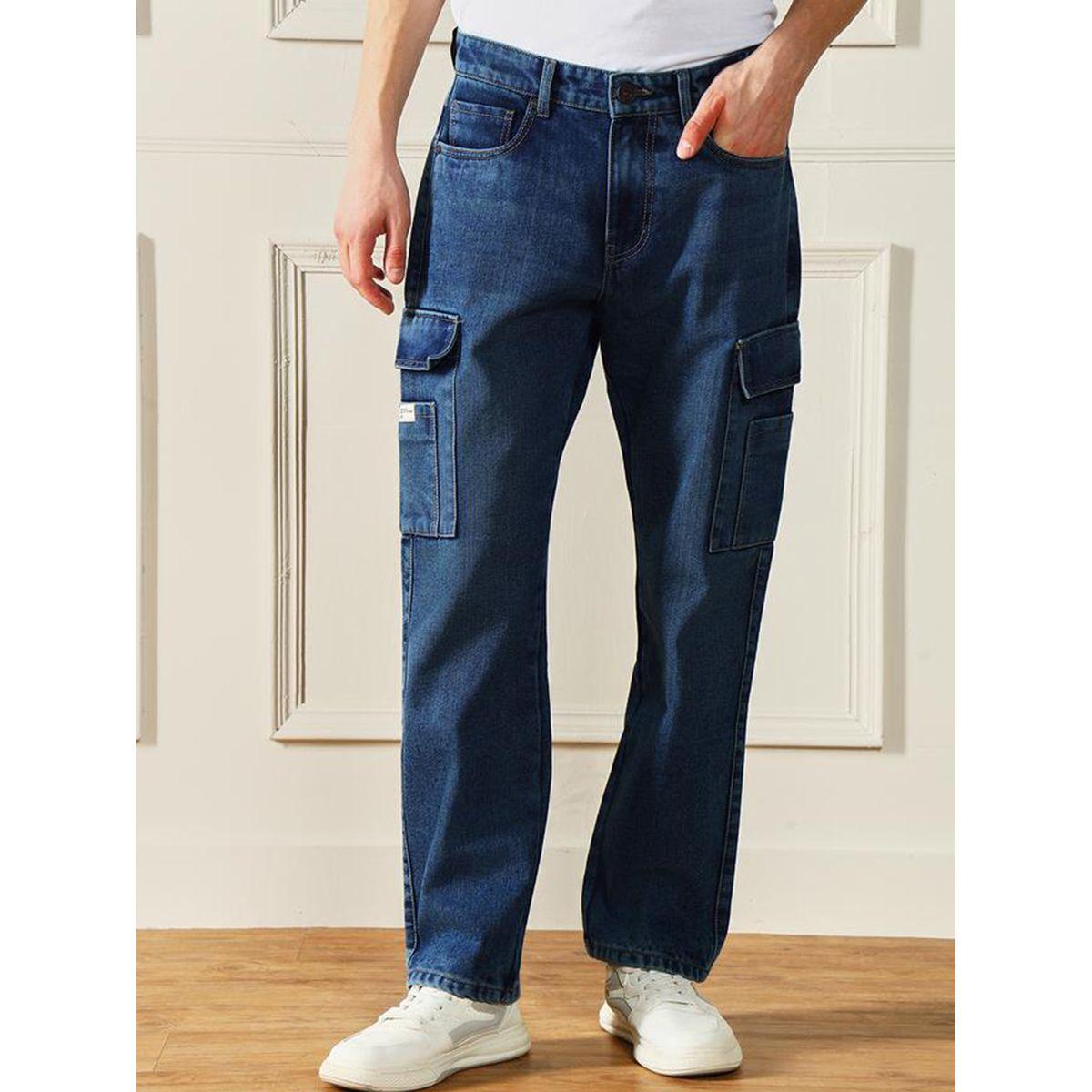 جينز بجيوب كارجو وقصة مريحة دينيس لينجو × ستايلي-men-clothing-bottoms-jeans-image-1
