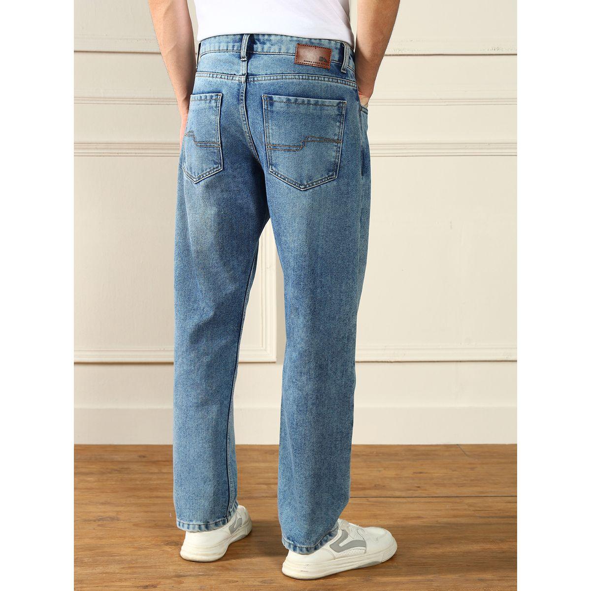 جينز سادة بخصر متوسط وقصة مريحة دينيس لينجو × ستايلي-men-clothing-bottoms-jeans-image-4