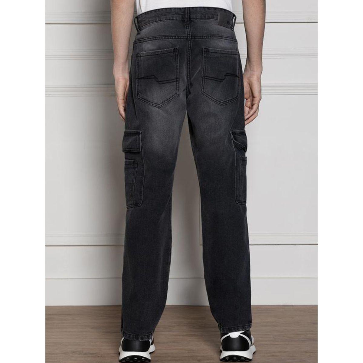 جينز كارجو بخصر متوسط وقصة مريحة دينيس لينجو × ستايلي-men-clothing-jeans-image-2