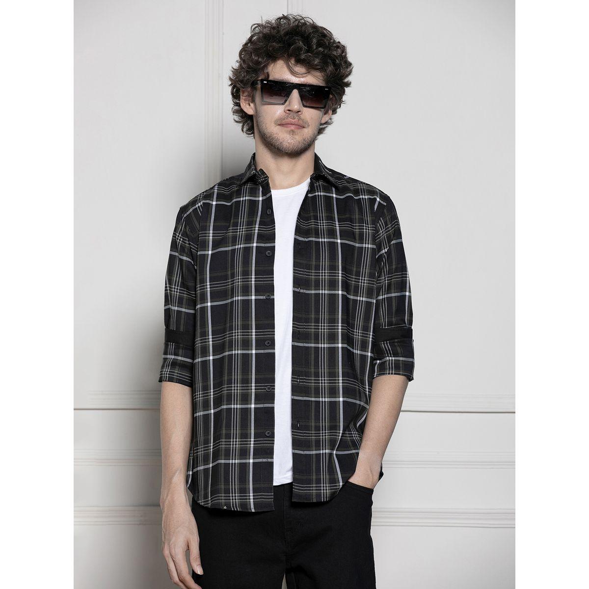 قميص كاجوال مطبع بنمط مربعات مع اكمام طويلة دينيس لينجو × ستايلي-men-clothing-shirts-image-1