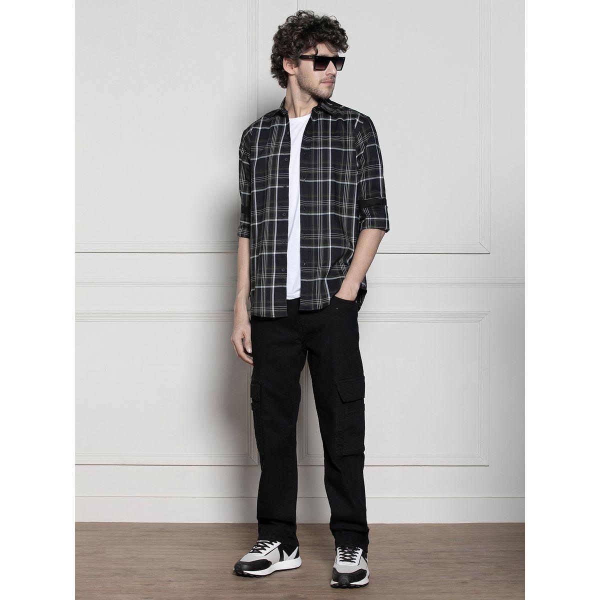 قميص كاجوال مطبع بنمط مربعات مع اكمام طويلة دينيس لينجو × ستايلي-men-clothing-shirts-image-6