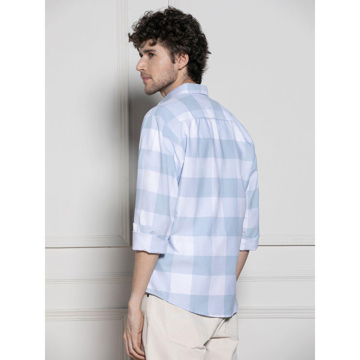 Dennis Lingo X Styli  Tartan Check Spread Collar Casual Shirt-men-clothing-shirts-image-2