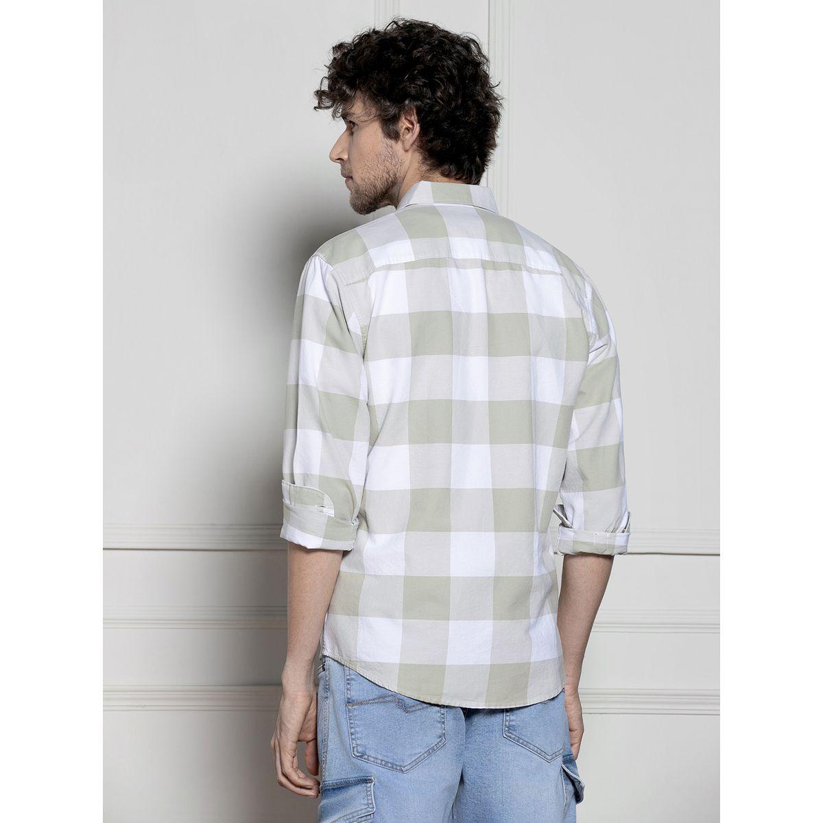 قميص بطبعة مربعات وياقة سبريد دينيس لينجو × ستايلي-men-clothing-shirts-image-2