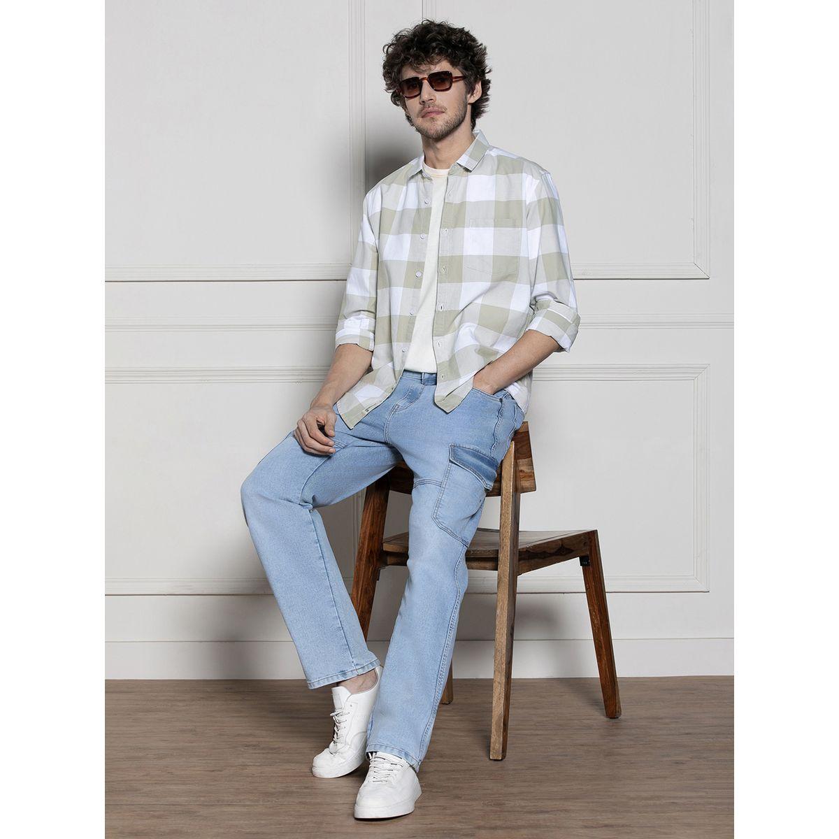 قميص بطبعة مربعات وياقة سبريد دينيس لينجو × ستايلي-men-clothing-shirts-image-4