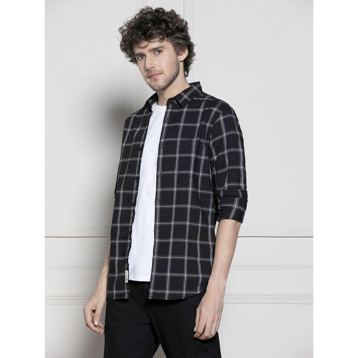 قميص كاجوال مطبع بمربعات مع اكمام طويلة دينيس لينجو × ستايلي-men-clothing-shirts-image-3