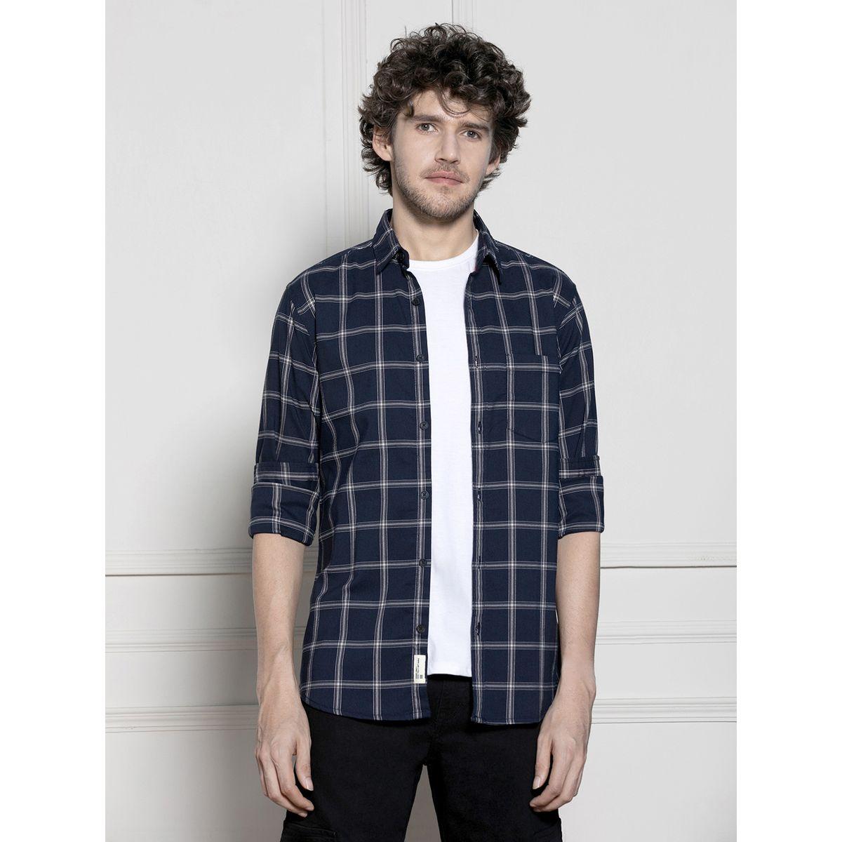 Dennis Lingo X Styli  Windowpane Checked Casual Shirt-men-clothing-shirts-image-2