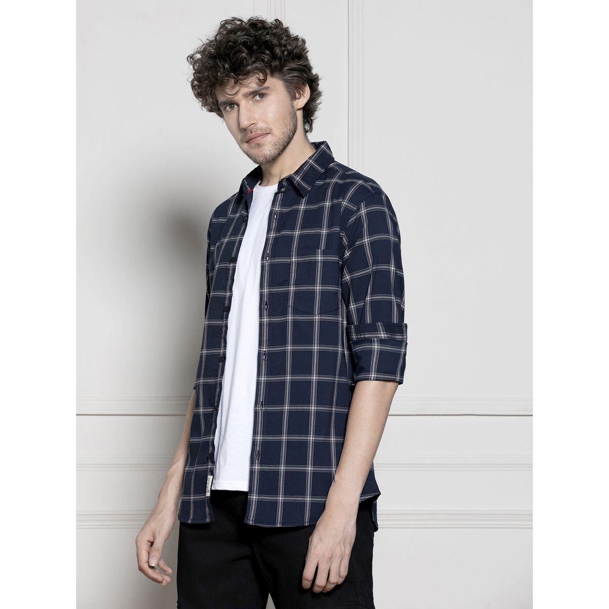 Dennis Lingo X Styli  Windowpane Checked Casual Shirt-men-clothing-shirts-image-3