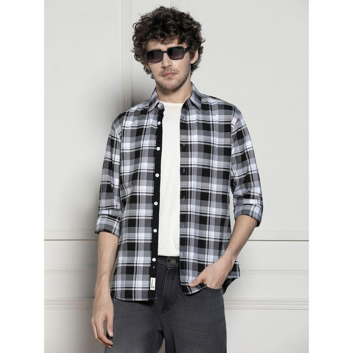 قميص كاجوال مطبع بطبعة مربعات دينيس لينجو × ستايلي-men-clothing-shirts-image-1