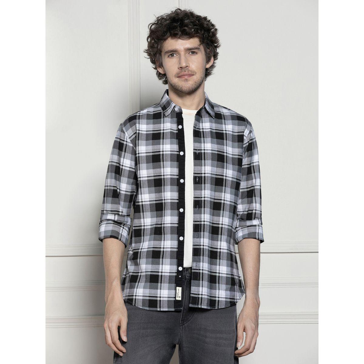قميص كاجوال مطبع بطبعة مربعات دينيس لينجو × ستايلي-men-clothing-shirts-image-2