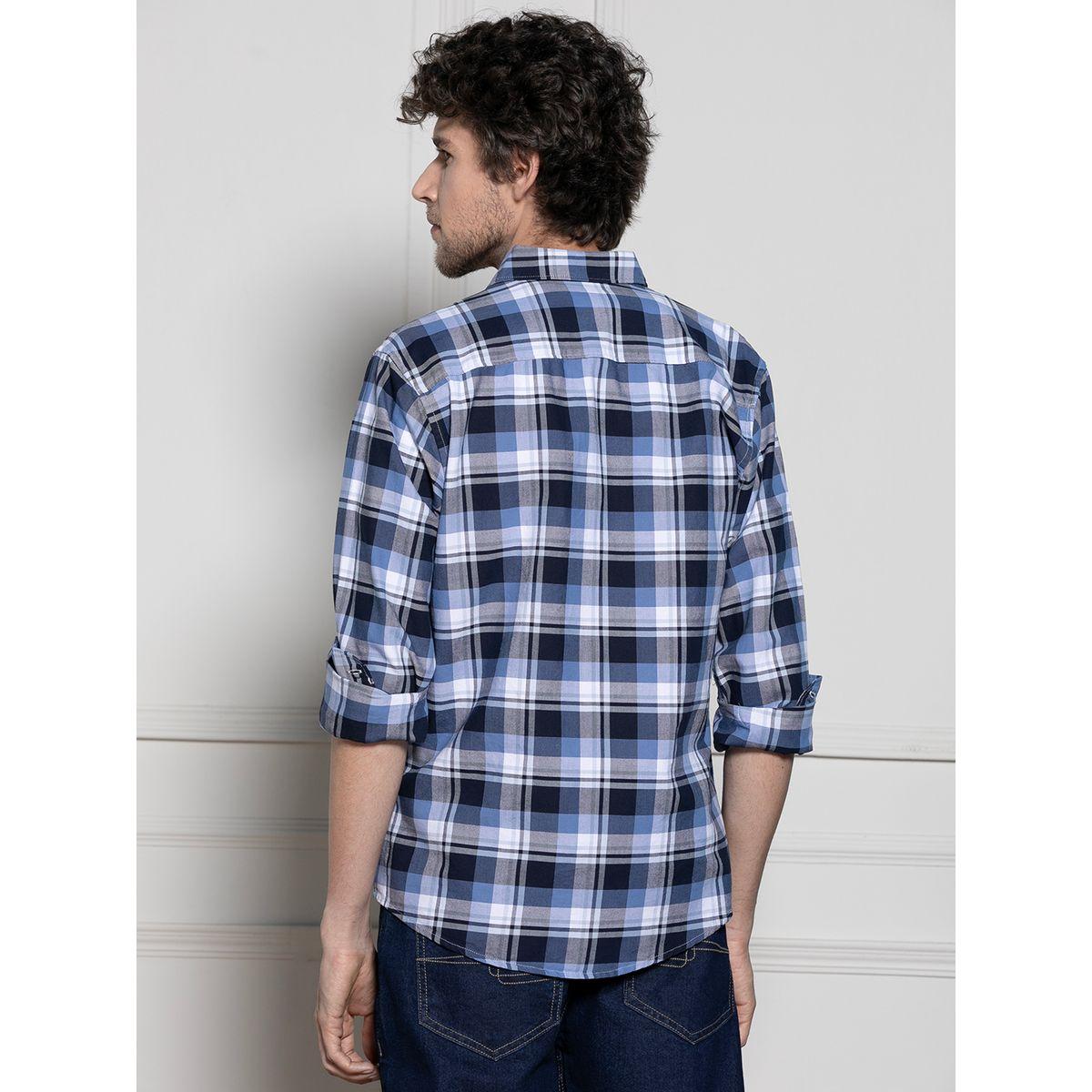 قميص كاجوال بنمط مربعات وياقة رفيعة دينيس لينجو × ستايلي-men-clothing-shirts-image-4