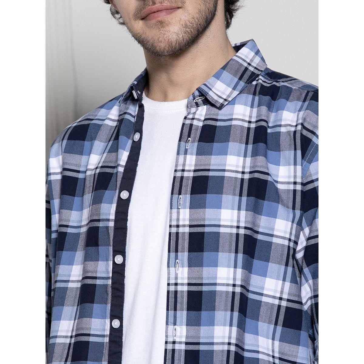 قميص كاجوال بنمط مربعات وياقة رفيعة دينيس لينجو × ستايلي-men-clothing-shirts-image-5
