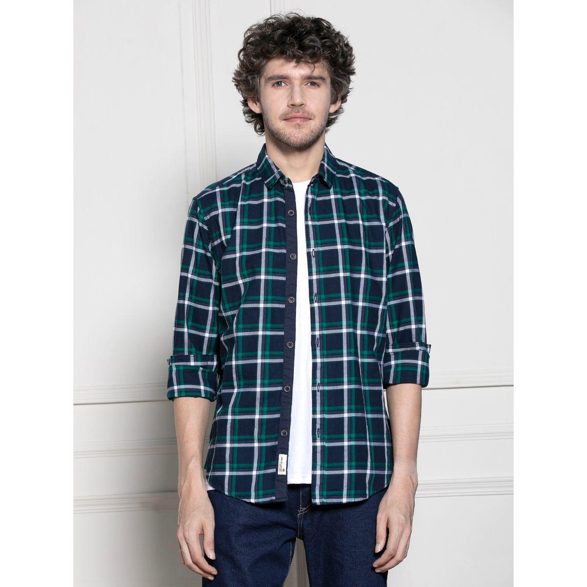 قميص كاجوال مطبع بنمط مربعات دينيس لينجو × ستايلي-men-clothing-shirts-image-2