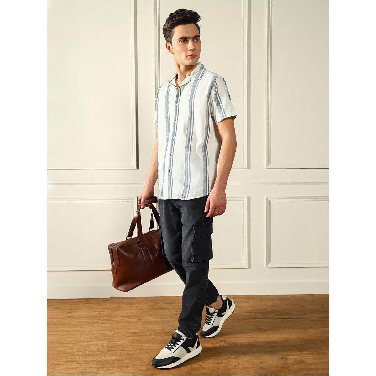 Dennis Lingo X Styli  Striped Casual Shirt with Button Placket-men-clothing-shirts-image-6