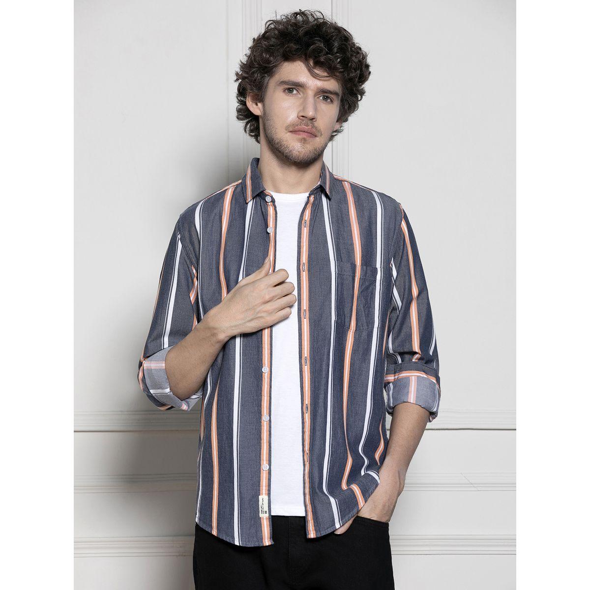 Dennis Lingo X Styli  Striped Slim Collar Casual Shirt-men-clothing-shirts-image-2