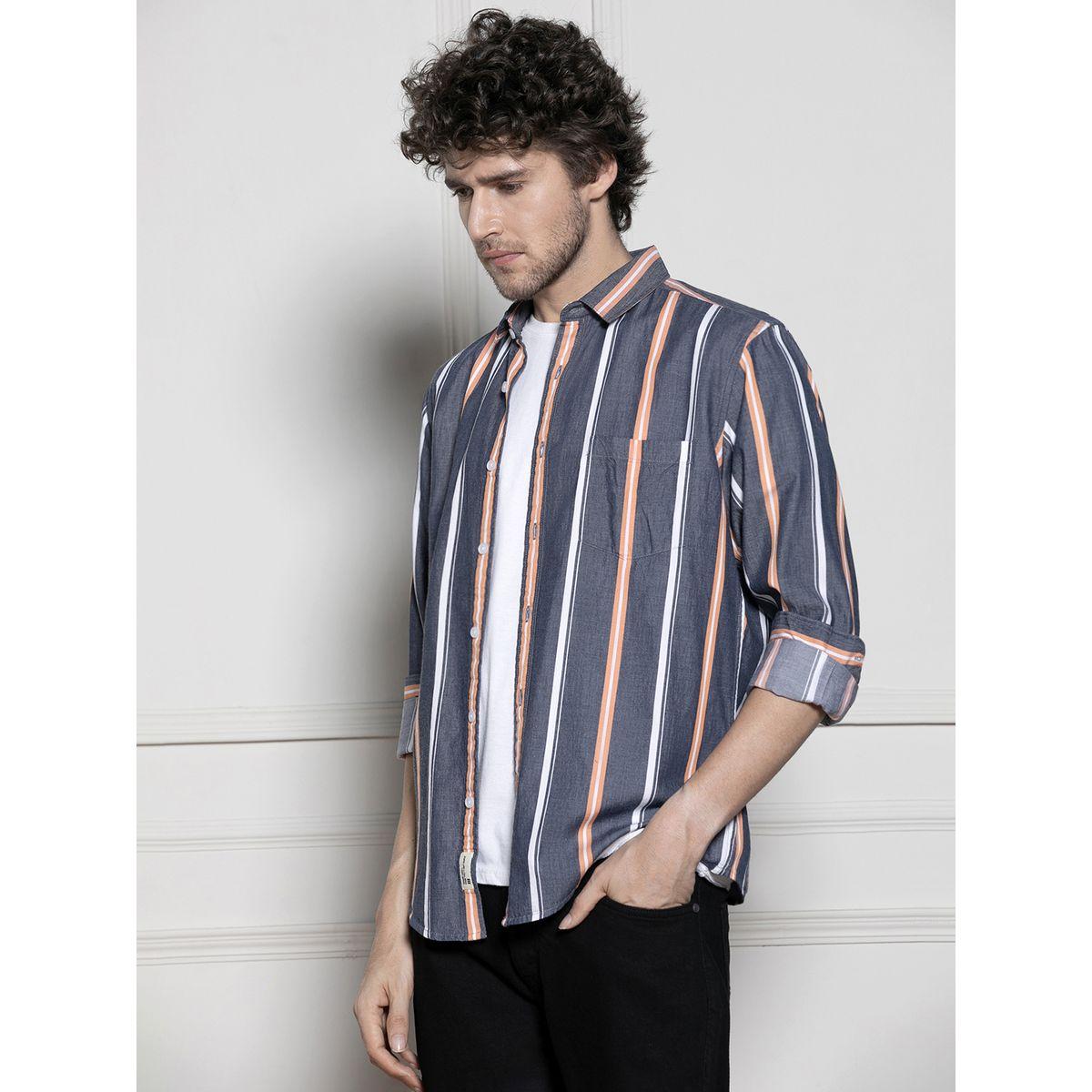 Dennis Lingo X Styli  Striped Slim Collar Casual Shirt-men-clothing-shirts-image-3