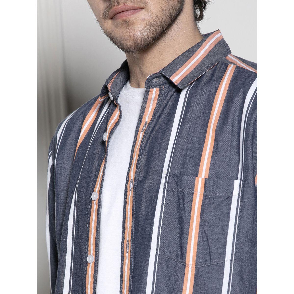Dennis Lingo X Styli  Striped Slim Collar Casual Shirt-men-clothing-shirts-image-5