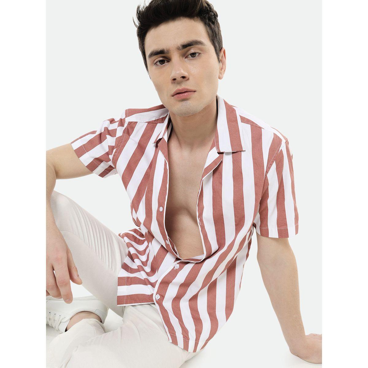 Dennis Lingo X Styli  Spread Collar Striped Casual Shirt-men-clothing-shirts-image-1