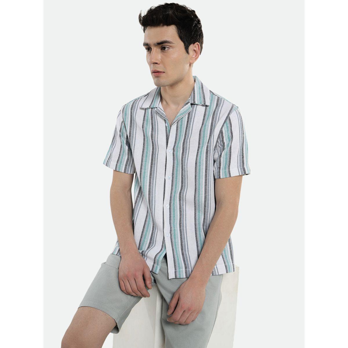 Dennis Lingo X Styli  Cuban Collar Regular Fit Striped Casual Shirt-men-clothing-shirts-image-1