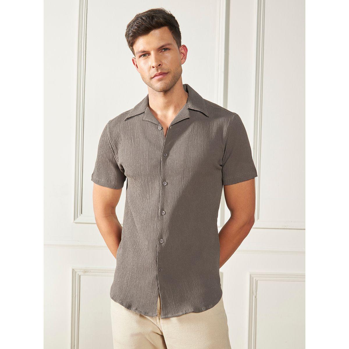 Dennis Lingo X Styli  Cuban Collar Textured Casual Shirt-men-clothing-shirts-image-1