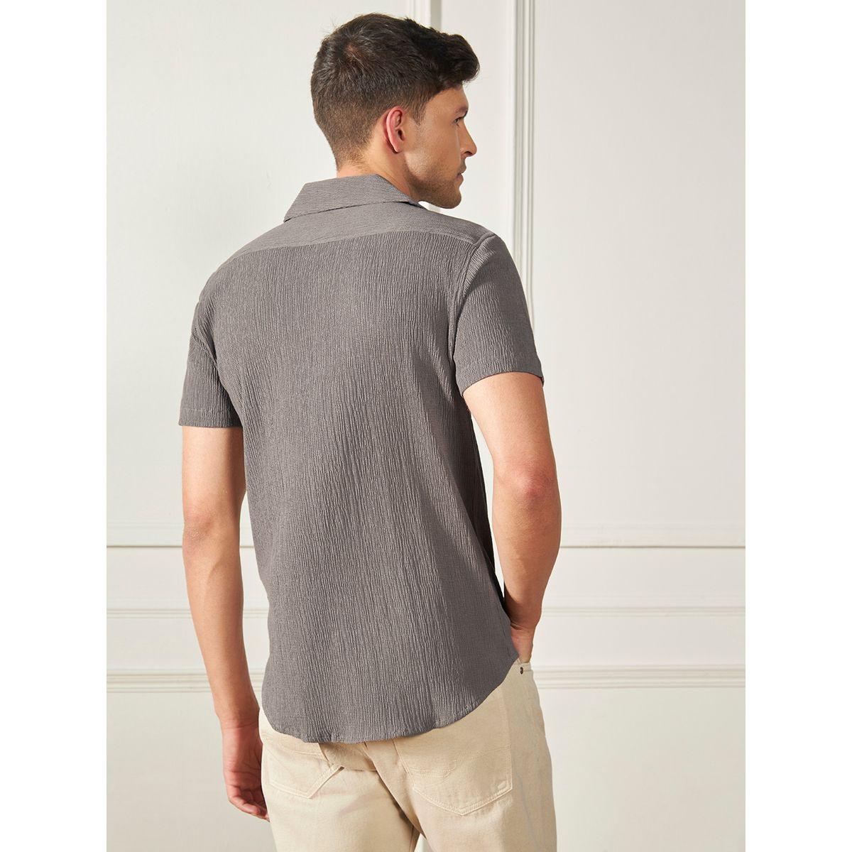 Dennis Lingo X Styli  Cuban Collar Textured Casual Shirt-men-clothing-shirts-image-2