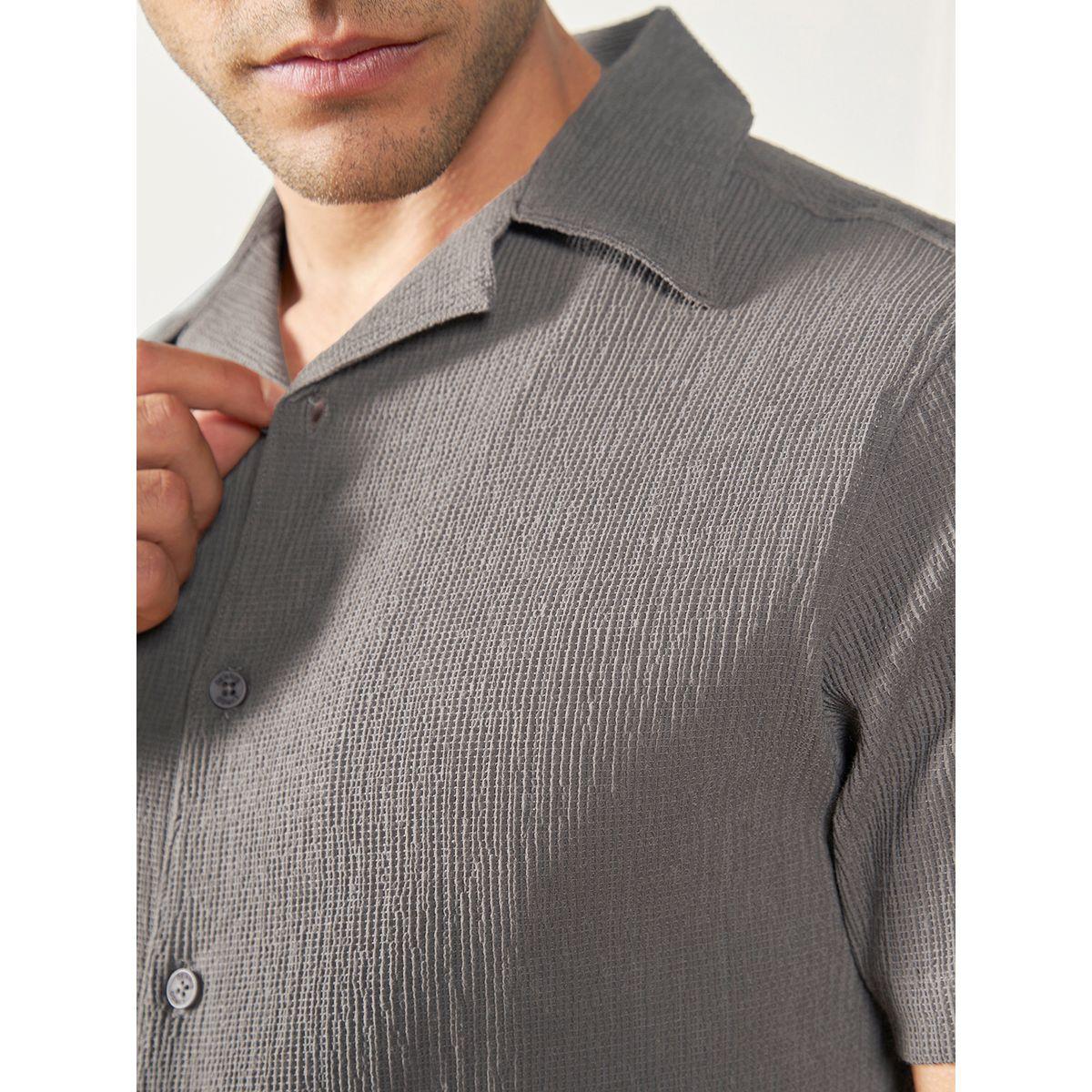 Dennis Lingo X Styli  Cuban Collar Textured Casual Shirt-men-clothing-shirts-image-3