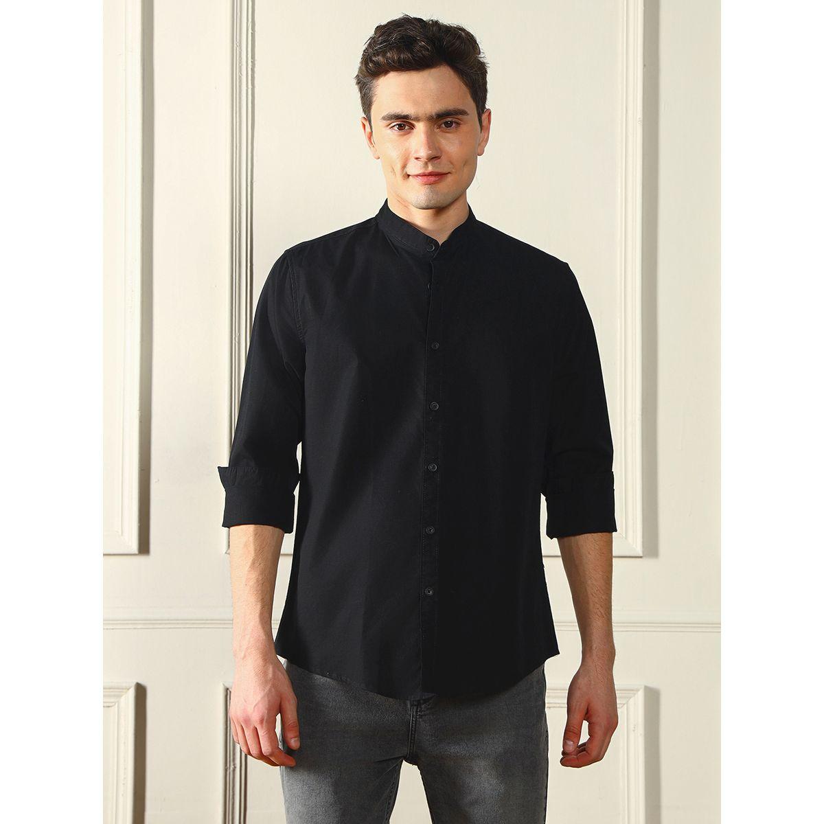 Dennis Lingo X Styli  Mandarin Collar Regular Fit Casual Shirt-men-clothing-shirts-image-1