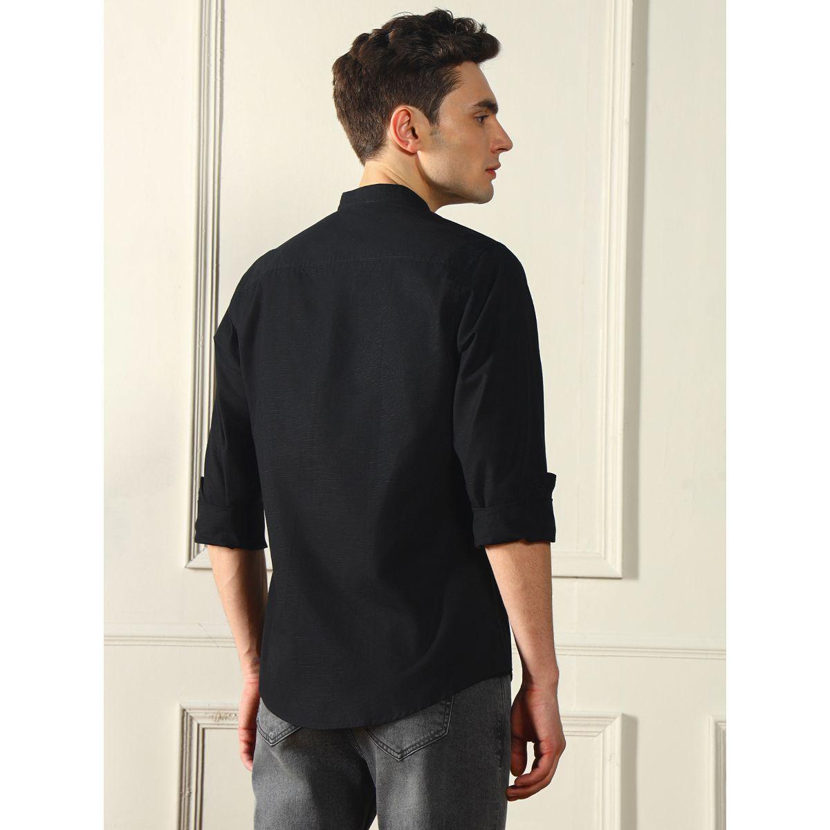 Dennis Lingo X Styli  Mandarin Collar Regular Fit Casual Shirt-men-clothing-shirts-image-2