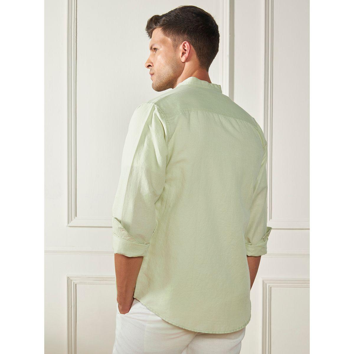 Dennis Lingo X Styli  Mandarin Collar Regular Fit Casual Shirt-men-clothing-shirts-image-2