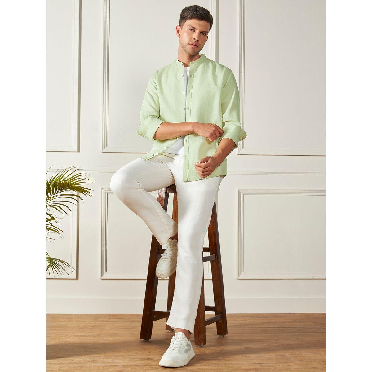 Dennis Lingo X Styli  Mandarin Collar Regular Fit Casual Shirt-men-clothing-shirts-image-4