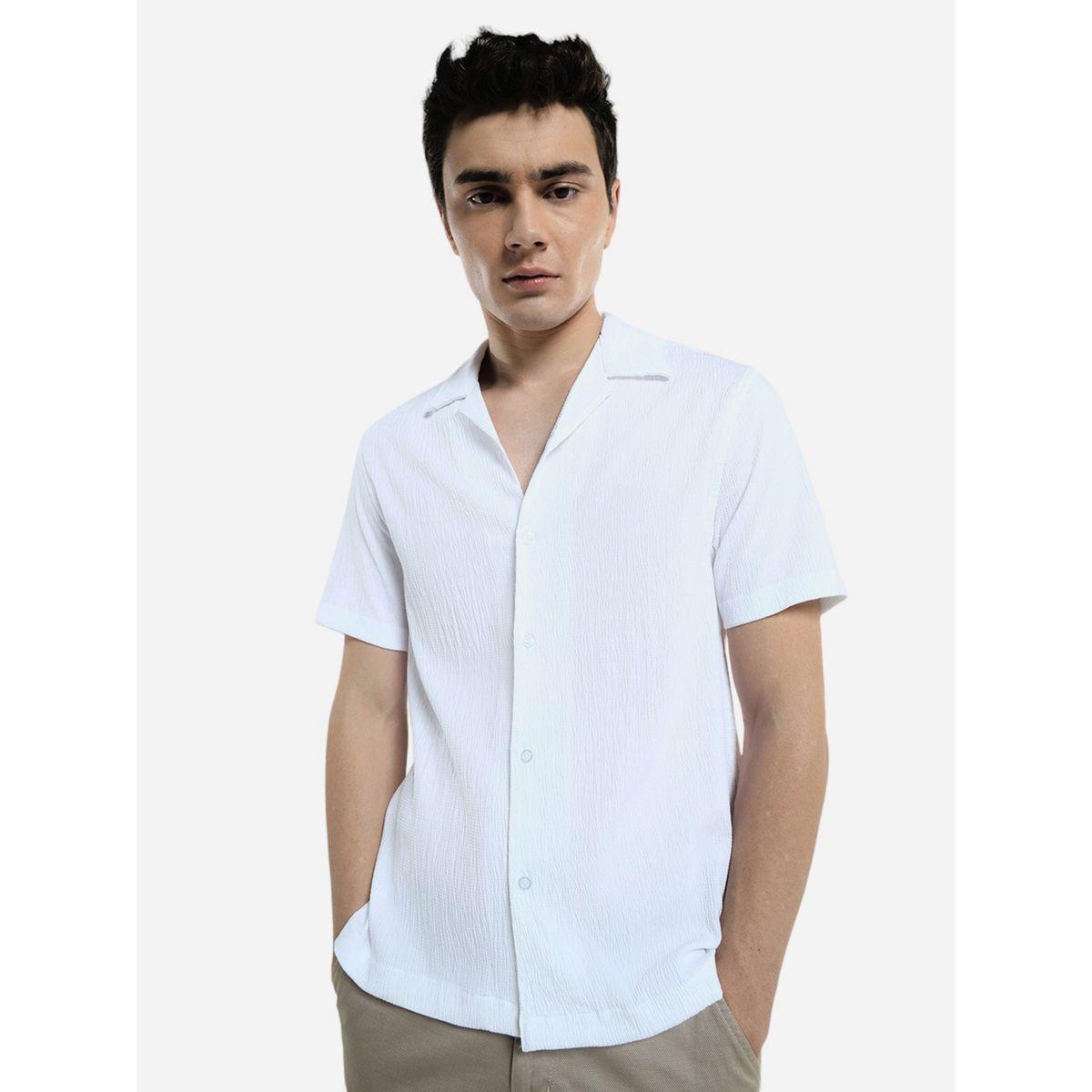 قميص كاجوال بتفاصيل بارزة الملمس مع ازرار دينيس لينجو × ستايلي-men-clothing-shirts-image-2