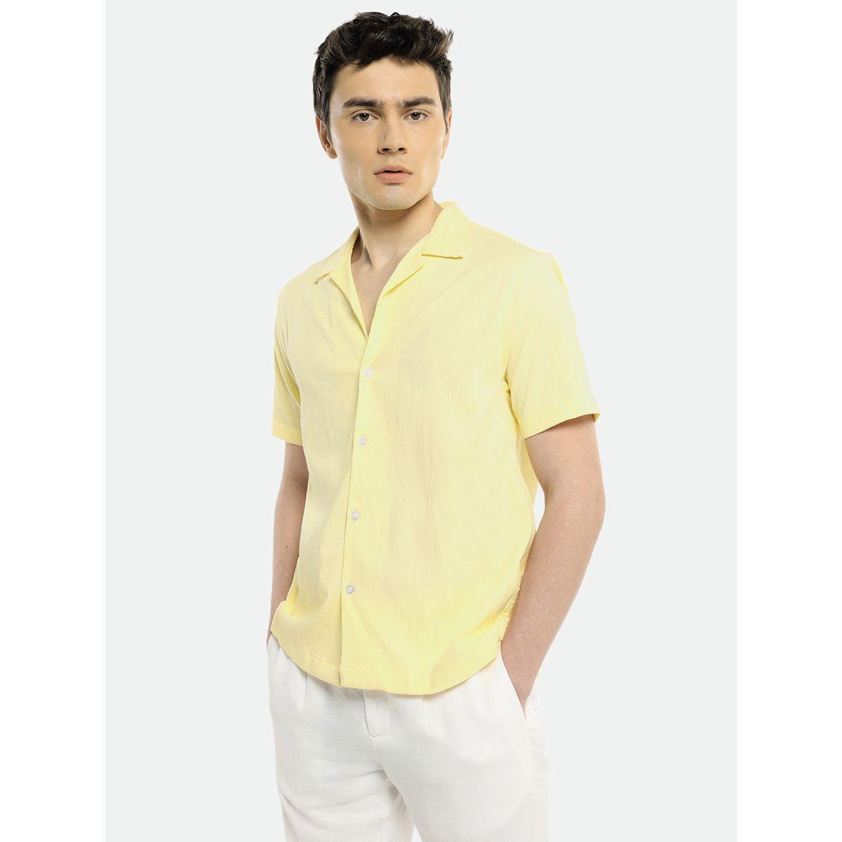 قميص كاجوال بتفاصيل بارزة الملمس مع ازرار دينيس لينجو × ستايلي-men-clothing-shirts-image-3