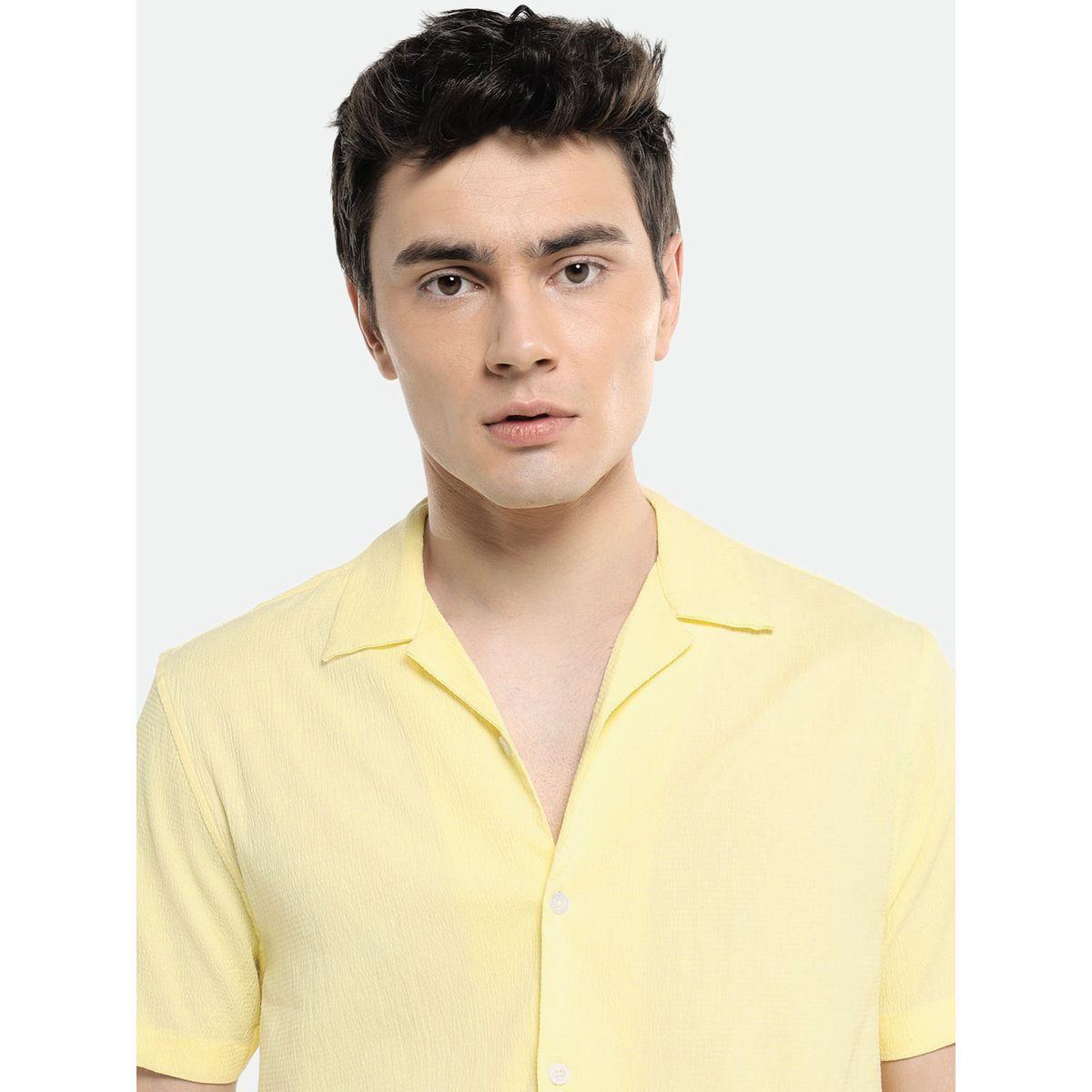 قميص كاجوال بتفاصيل بارزة الملمس مع ازرار دينيس لينجو × ستايلي-men-clothing-shirts-image-5