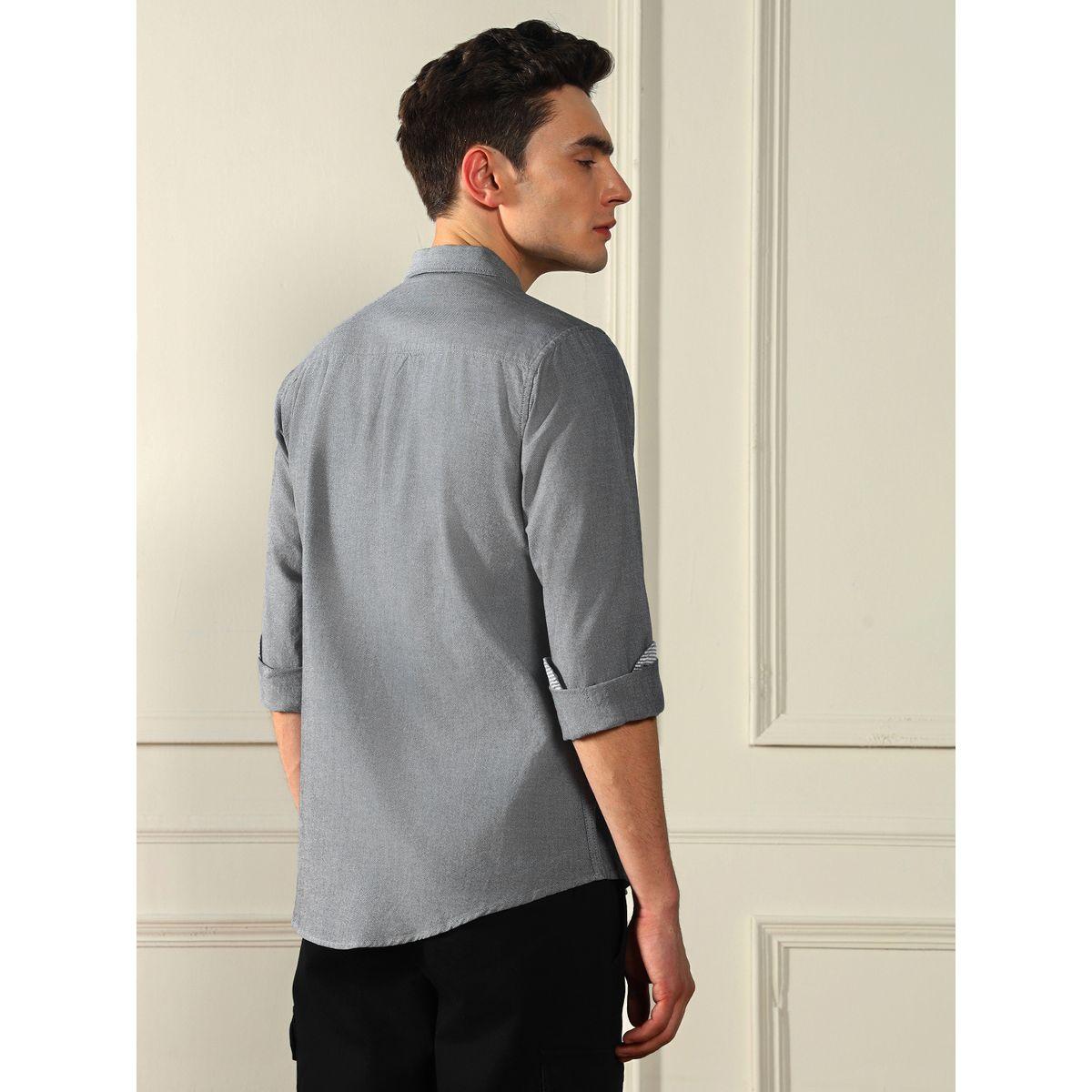 قميص بقصة عادية وياقة رفيعة دينيس لينجو × ستايلي-men-clothing-shirts-image-2
