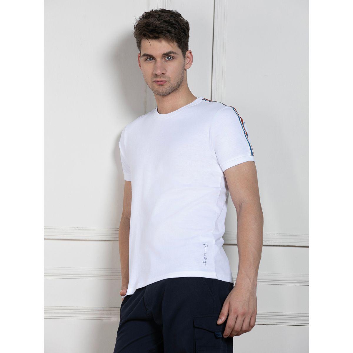 تيشيرت بأشرطة على الكتف مع قصة عادية دينيس لينجو × ستايلي-men-clothing-tshirtsandpolos-tshirts-image-6