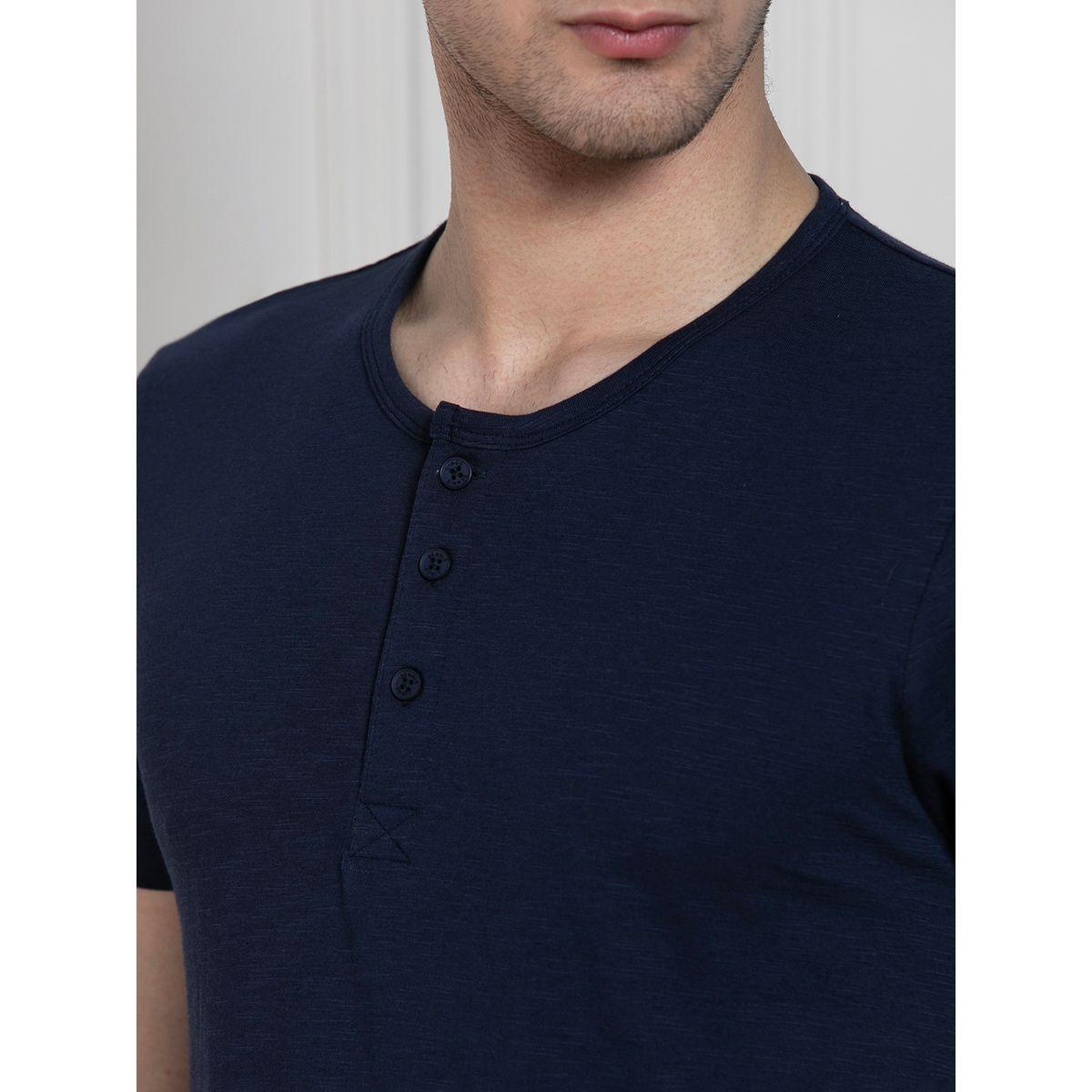 تيشيرت سادة بقصة عادية وياقة بأزرار دينيس لينجو × ستايلي-men-clothing-tshirtsandpolos-tshirts-image-3