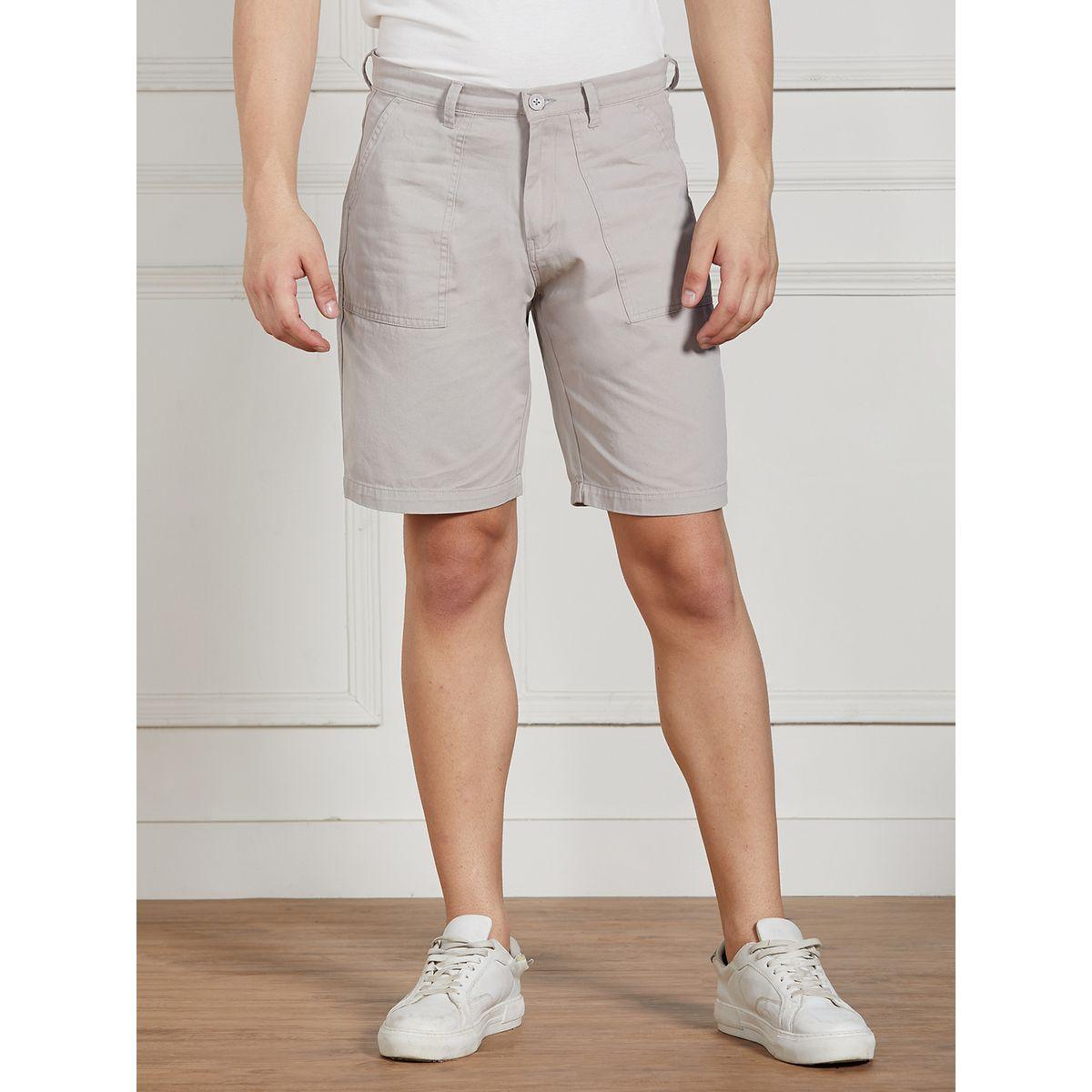 شورت سادة بقصة مريحة وفتحات حزام دينيس لينجو × ستايلي-men-clothing-bottoms-shorts-image-1