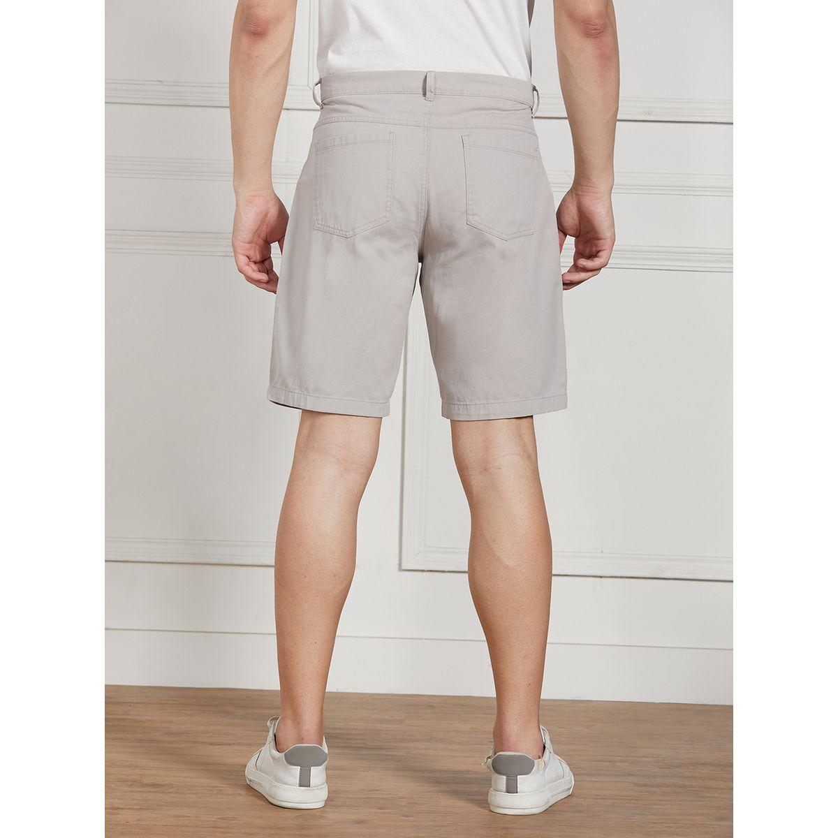 شورت سادة بقصة مريحة وفتحات حزام دينيس لينجو × ستايلي-men-clothing-bottoms-shorts-image-2