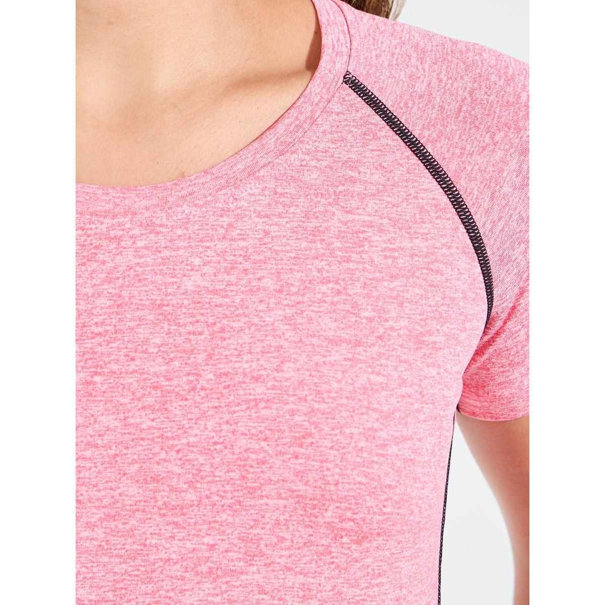 Styli Active Melange Contrast Stitch Detail Top-women-clothing-sportswearandactivewear-tshirtsandvests-image-3