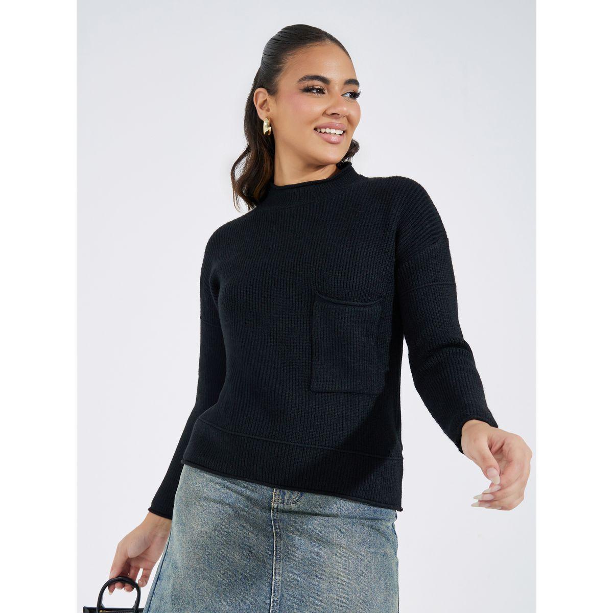 Styli Basic Pocket Detail High Neck Sweater-women-clothing-cardigansandjumpers-jumpers-image-1