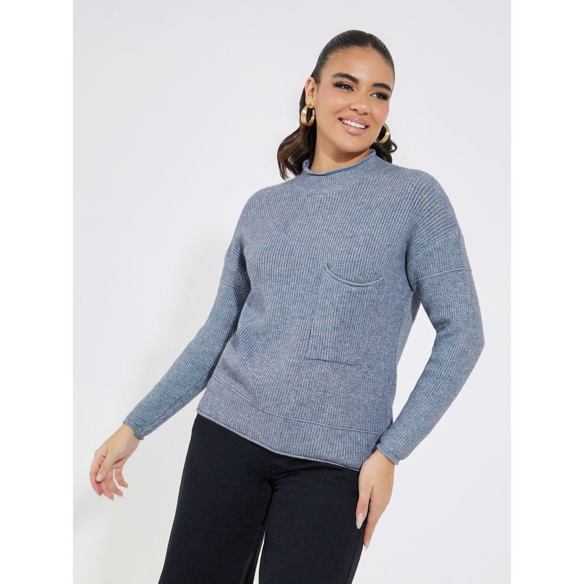 Styli Basic Pocket Detail High Neck Sweater-women-clothing-cardigansandjumpers-jumpers-image-1