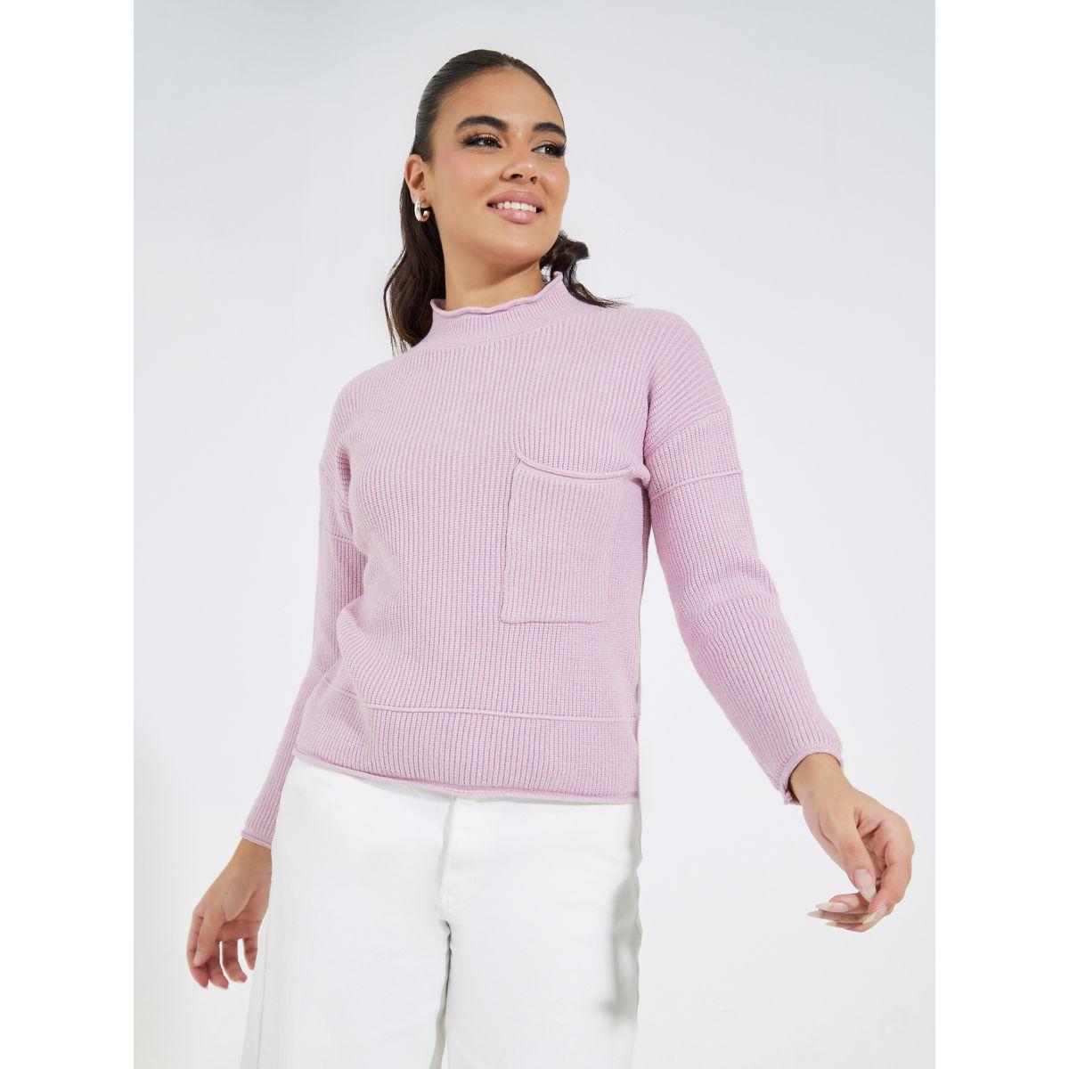 Styli Basic Pocket Detail High Neck Sweater-women-clothing-cardigansandjumpers-jumpers-image-1
